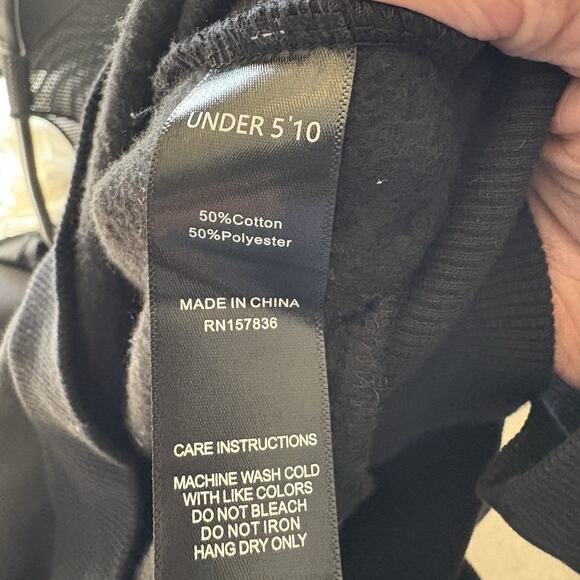 Men's Hoodie Sweatshirt Black Size Medium Under 5'10 U-510 NWT - Picture 4 of 8